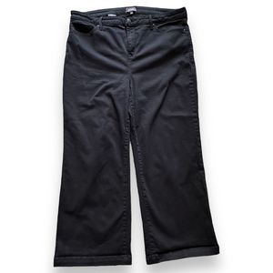 NYDJ Women’s Plus Size 18 Theresa Wide Leg Ankle Crop Black Jeans